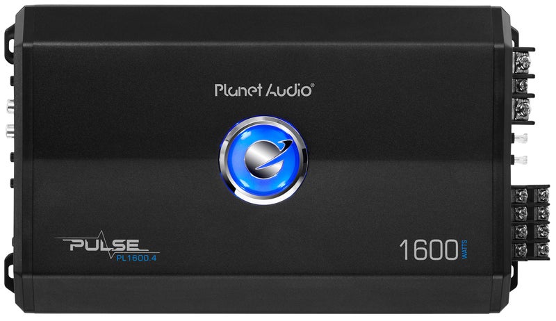 Planet Audio PL1600.4 4 Channel Car Amplifier - 1600 High Output, High/Low Level Inputs, High/Low Pass Crossover, Hook Up to Subwoofer for Bass - Image 1